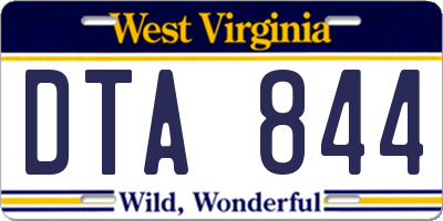 WV license plate DTA844