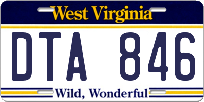 WV license plate DTA846