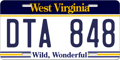 WV license plate DTA848