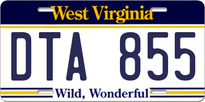 WV license plate DTA855