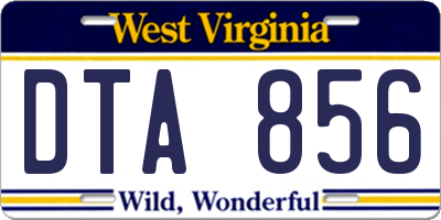 WV license plate DTA856