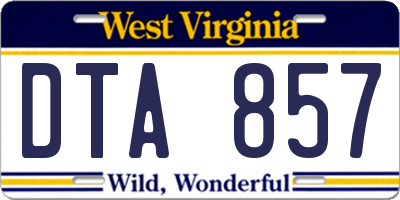 WV license plate DTA857