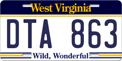 WV license plate DTA863
