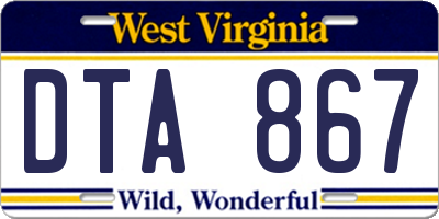 WV license plate DTA867
