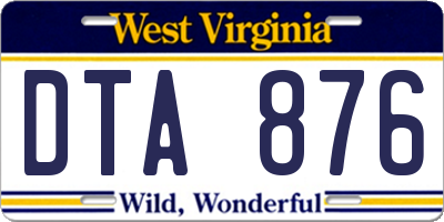 WV license plate DTA876