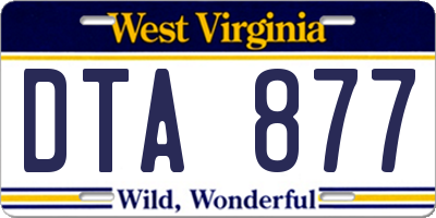 WV license plate DTA877