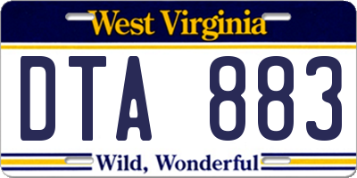 WV license plate DTA883