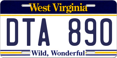 WV license plate DTA890