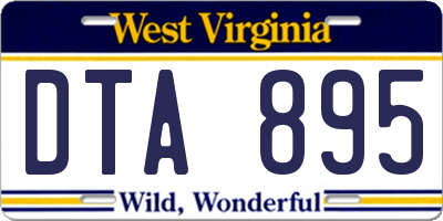 WV license plate DTA895