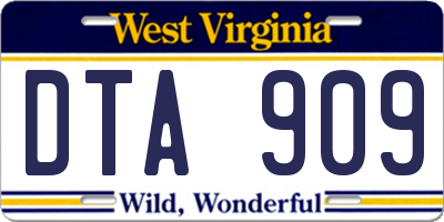 WV license plate DTA909