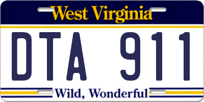 WV license plate DTA911