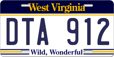 WV license plate DTA912