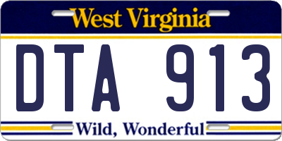 WV license plate DTA913