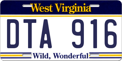 WV license plate DTA916