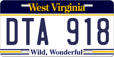 WV license plate DTA918