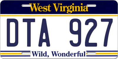 WV license plate DTA927