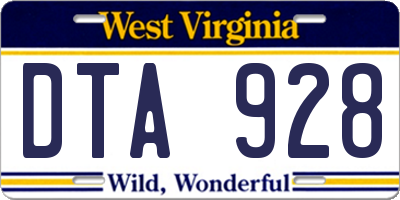 WV license plate DTA928