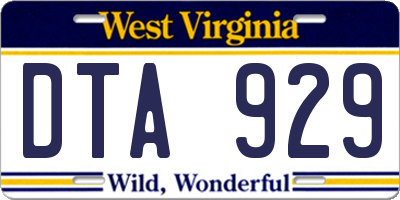 WV license plate DTA929