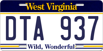WV license plate DTA937