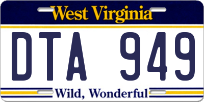 WV license plate DTA949