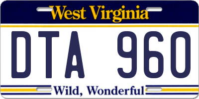 WV license plate DTA960