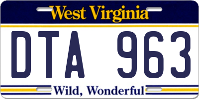 WV license plate DTA963