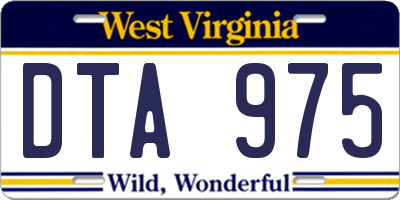 WV license plate DTA975