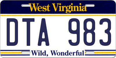 WV license plate DTA983
