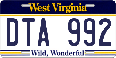 WV license plate DTA992