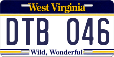 WV license plate DTB046