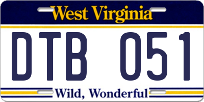 WV license plate DTB051