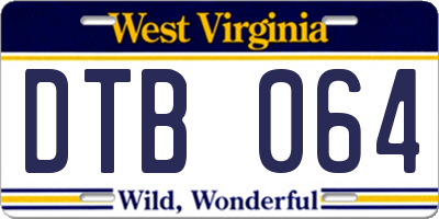 WV license plate DTB064