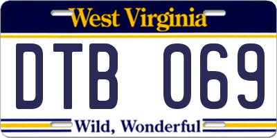 WV license plate DTB069