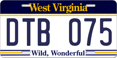 WV license plate DTB075