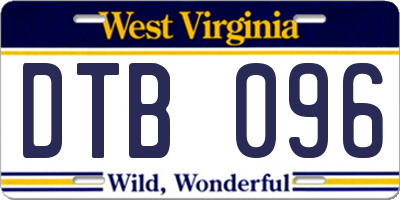 WV license plate DTB096
