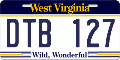 WV license plate DTB127