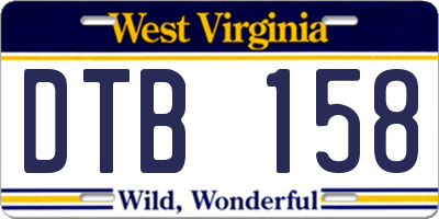 WV license plate DTB158