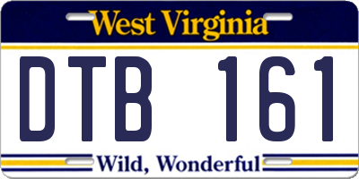 WV license plate DTB161