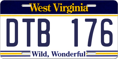 WV license plate DTB176