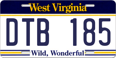 WV license plate DTB185