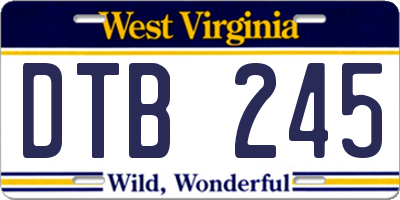WV license plate DTB245