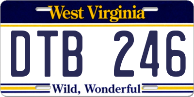 WV license plate DTB246