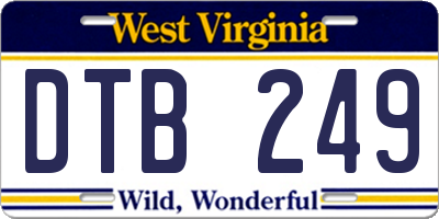 WV license plate DTB249