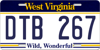 WV license plate DTB267