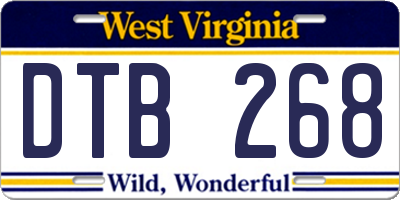 WV license plate DTB268