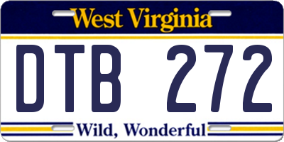 WV license plate DTB272