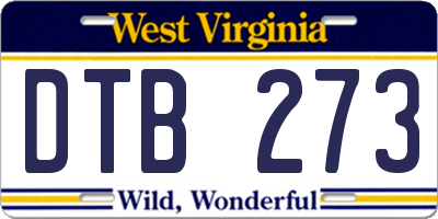 WV license plate DTB273