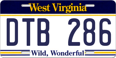WV license plate DTB286