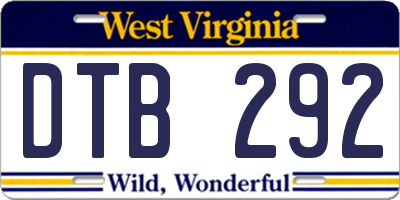 WV license plate DTB292
