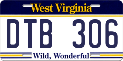 WV license plate DTB306